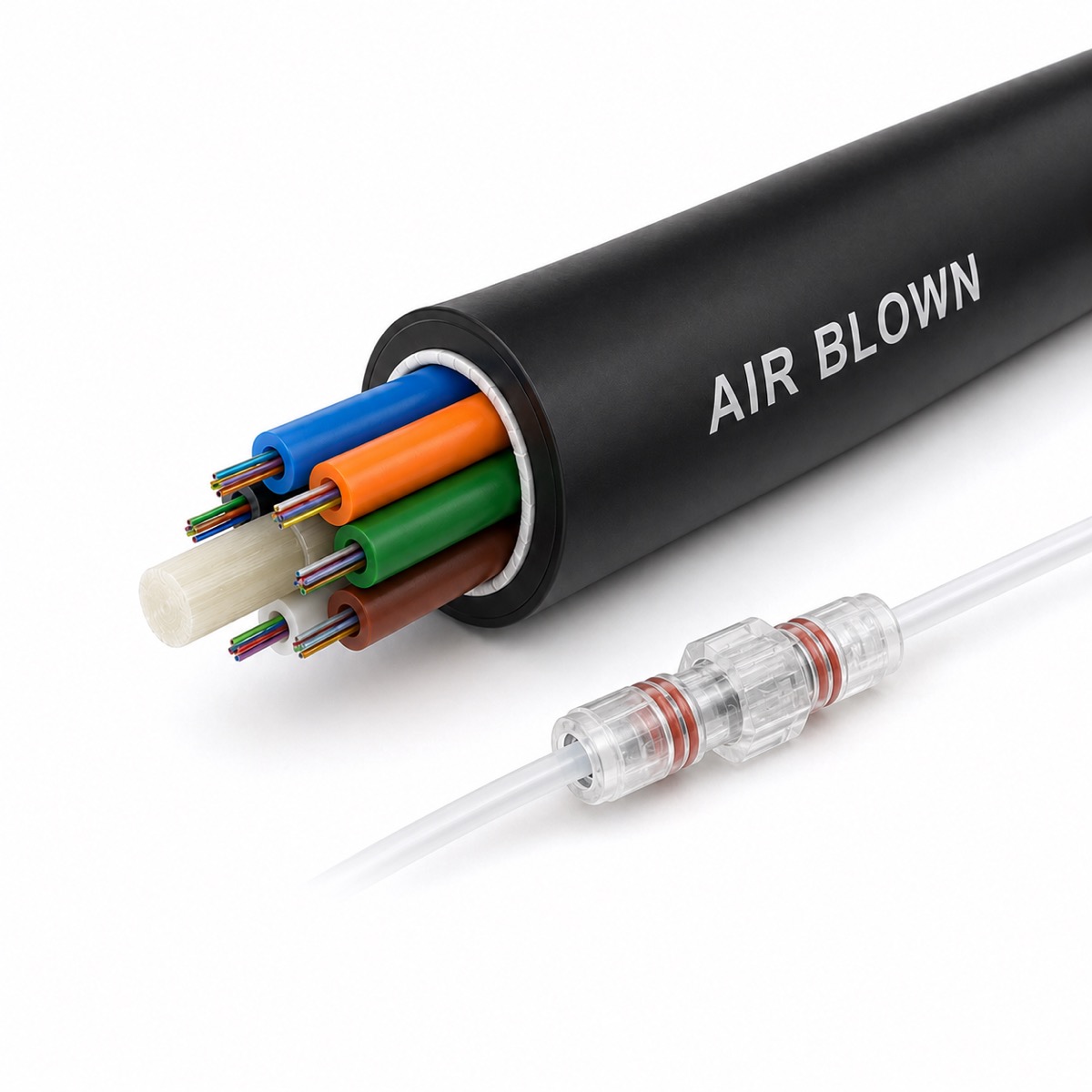 Air blown microduct fiber optic cable